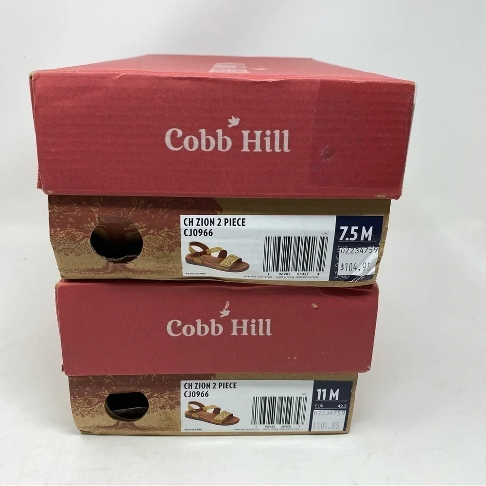 Cobb Hill Zion 2 Piece CJ0966 Yellow Leather Sandals